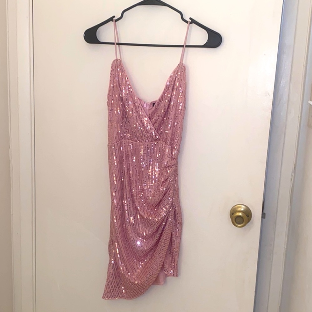 Pink sequence dress